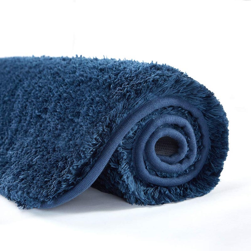 Suchtale Non Slip Bath Mat for Bathroom - 20 x 32 Navy, Soft Microfiber Shaggy Bath Rug, Machine Washable Plush Shower Mat - Image 1